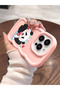 iPhone 17E Compatible Case Camera Protector Pink Silicone Couple Phone Case Panda Pattern - 5
