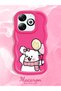 Infinix Smart 8 Pro Compatible Case Camera Protector Red Silicone Couple Phone Case Cat Pattern - 2