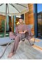 Women's Mink Casual Crop Blouse Pants Summer Two-Piece Set - 3