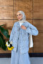 Women's Embroidered Denim Kimono Set - 5