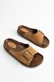 9691 Anatomical Comfortable Flexible Trok Patterned Women's Slippers with Buckle Detail - 5