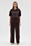 Women's Half-Zip Denim Garni Detailed Modal Fabric Tracksuit Set