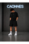 2-Piece Shorts for Men (Black-Grey) Summer Wide Fit Oversize Washable Fabric Anti-Sweat - 3