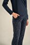 Women's Just Close Your Eyes Navy Blue Long Sleeve Pajama Set Ar3774-S-V2 - 5