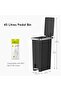 Hana 45L Kitchen Pedal Bin, Step Rubbish Bin with Built-In Wheels for Kitchen & Household Use (Black) - 2