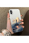 iPhone XS Max Compatible Silicone Edge Hard Back Case Couple Phone Case Tower Pattern - 3