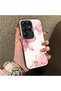 Samsung Galaxy S25 Ultra Compatible Silicone Edge Hard Back Case Couple Phone Case with Floral Pattern - 3