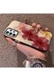 Samsung Galaxy A73 Compatible Silicone Edge Hard Back Case Couple Phone Case with Floral Pattern - 2