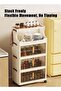 CozyNest 5-Tier Foldable Mobile Storage Cabinet, 65cm Wide Transparent Door Organizer, Rolling Snack Storage Rack for Living Room & Bedroom - 5