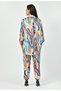 Multicolor Wave Print Luxury Modest Co-Ord Set Japanese Satin Western Wear - 6