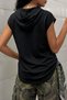 Women's Hooded Sleeveless Basic T-Shirt – 100% Cotton Single Jersey Fabric Comfortable Fit Summer Blouse - 4