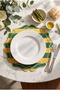 4-Piece Green Embroidered Striped Linen Placemat Set |   Stain Resistant |   Modern Table Decor - 2