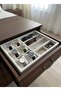 Glasses, Watch, Bracelet, Ring, Jewelry Box, Suede Fabric Covered over Mdf - 4