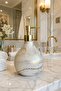 Celina Glass Liquid Soap Dispenser | |   Gold White | |   Modern Luxury Bathroom Accessory Decorative Liquid Soap Dispenser Soap Dispenser Countertop Sink for Bathroom & Kitchen | |   Gold Pompali | |   Dishwashing Detergent Hand Soap - 6