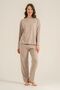 Women's Brown Long Sleeve Pajama Set Pc9304-S-V3 - 6