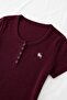 Button Detailed Embroidered Snap Blouse - 5