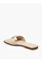 Women Metallic Accent Slide Sandals - 5