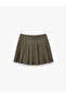 Thick Pleated Mini Skirt with Belt Detail - 5