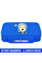 Brave Lion Theme Bento Lunch Box with 4 Compartments, BPA Free, Leak-Proof, Toddler-Friendly, 3 Years+ size 22*16.5*4.85cm, Microwave Safe, Easy to clean, Keep Fresh - Blue - 2