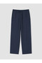 Vizyon New Season Navy Blue Relax Fit Linen Look Men's Trousers - 5