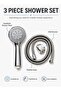3 Piece Shower Head Set | 5 Spray Mode Handheld Shower Head | Stainless Steel Hose And Wall Bracket - 2