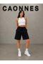 3-Piece Shorts for Women (Black-Grey-Navy Blue) Oversize Summer Shorts - Comfortable Fit Above the Knee Summer Product Anti-Sweat - 3