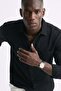 Men's Long Sleeve Muslin Shirt - Black