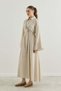Beige dress with waffle lining and lace-up detail - 3