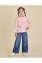 Girls Pink Butterfly Glitter Print T-Shirt - 2