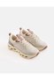 Women Ivory And Mauve Textured Low Top Sneakers - 2