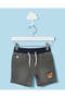 Infant Boys Grey Embroidered Denim Shorts