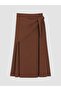 Lcw Vision Brown Tie-Waist Linen Blend Skirt - 5
