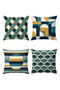70S Fashion Colors Patterned Set of 4 Throw Pillow Covers - 3