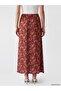 Lcw grace red elastic waist patterned bell-bottomed skirt - 4