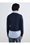 Lcw Vision Navy Blue Shirt Collar Women's Knitwear Sweater - 4