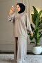 6578 - Oversize Comfortable-Stylish Vanizeli Modal Single Jersey Knit Fabric - Casual Women's Top and Bottom Set - 4