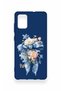 Samsung-A71 Compatible Blue Ribbon Flower Pattern Silicone Case - 3