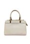 Simple and Stylish Accessory Detailled Bag with Hand Grip and Crossbody Strap Cream - 4