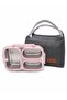304 Stainless Steel 3-Compartment Pink Lunch Box with Thermal Bag – Leak-Proof Lid Lunch Container