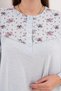 Women's Plus Size Floral Print Long Sleeve Dressing Gown Nightgown 2-Piece Set 80% Cotton 20% Viscose - 5