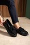 Tasseled Men's Casual Shoes Black Patent Leather - 5