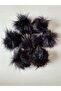 Furry Pompom Beanie Booties Hat Bag Ornament Plush Pompom Hand Knitted Accessory - 3