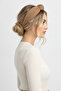 Knitted Patterned Knot Detailed Brown Women's Hair Band Buckle - 3