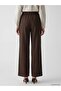 Lcw Modest Brown Elastic Waist Wide Leg Women's Trousers - 4
