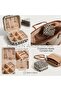 Luxury Leopard Leather Zippered Mini Storage Organizer Jewelry Box 10X10Cm Travel Purse Organizer - 2