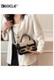 Women's Vintage Stripe Embroidered Shoulder Bag with V-Shape Fringe Detail Bohemian Crossbody Purse with Adjustable Strap for Casual Daily Use - 2