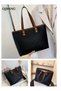 Women's fashion casual large leather embossed shoulder bag, leather handbag women's top handle satchel tote bag - 4