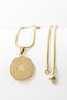Gold Color 3.5 cm Line with Ayetel Kürsi & Nazar Verse Written 316L Stainless Steel 60 cm Italian Chain Necklace - 7