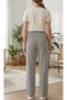 Women's 100% Cotton Seersucker Fabric Summer Striped Trousers - 3