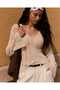 Women's Openwork Seasonal V-Neck Crop Knit Sweater - 3